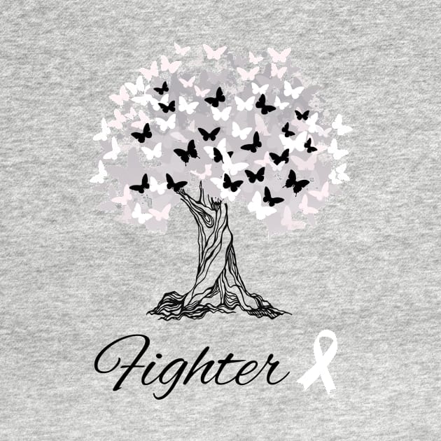 Raising Support & Awareness Fighter Tree With Butterflies by MerchAndrey